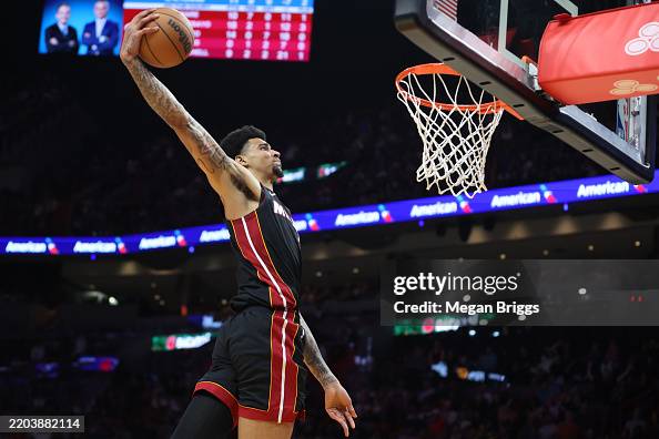 Ware Heat Kel'el Ware of the Miami Heat dunks the ball against the New York ...
