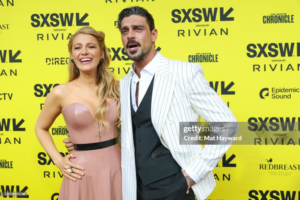 Blake Confer Blake Lively and Michele Morrone attend the world premiere of... News ...