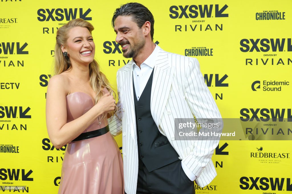 Blake Confer Blake Lively and Michele Morrone attend the world premiere of... News ...