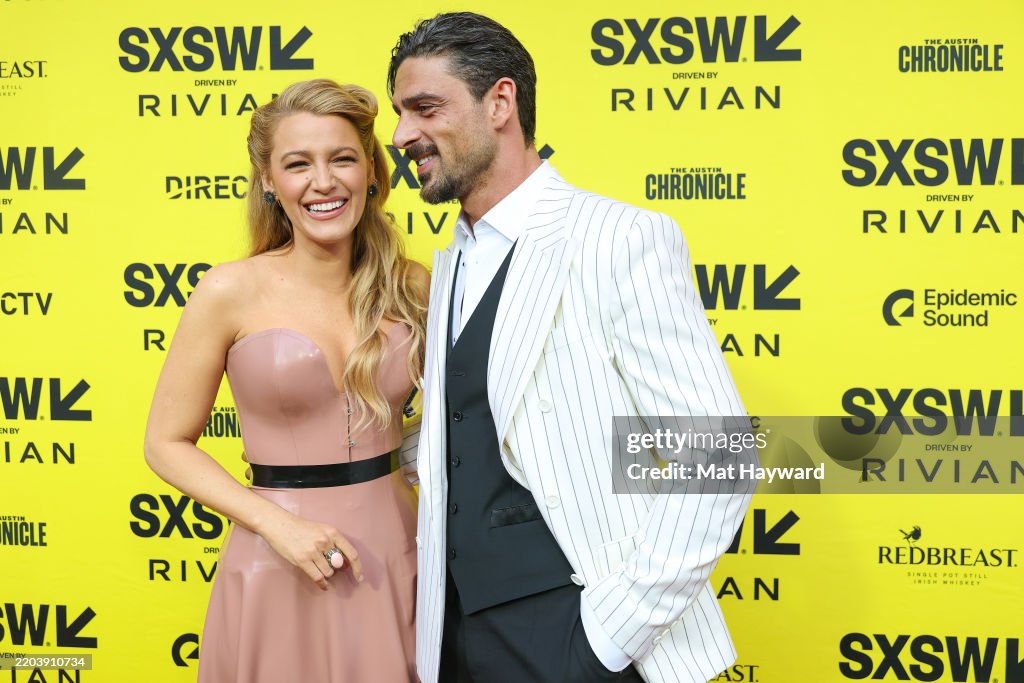 Blake Confer Blake Lively and Michele Morrone attend the world premiere of... News ...