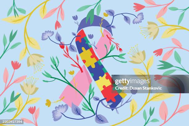 autism day - autism stock illustrations
