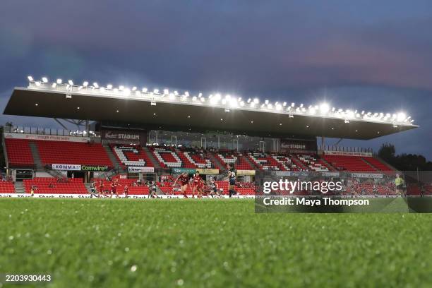 General View during the round 18 A-League Women's match between Adelaide United and Central Coast Mariners at Coopers Stadium, on March 08 in...