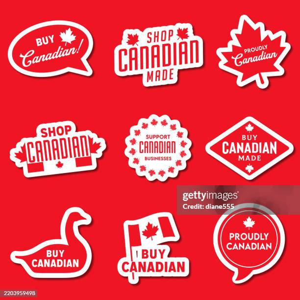 Canadian Graphics Buy Canadian Products Label Badges Stickers With Drop Shadow High-Res ...