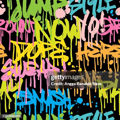 Abstract colorful typographies seamless pattern background Abstract colorful typographies seamless pattern background