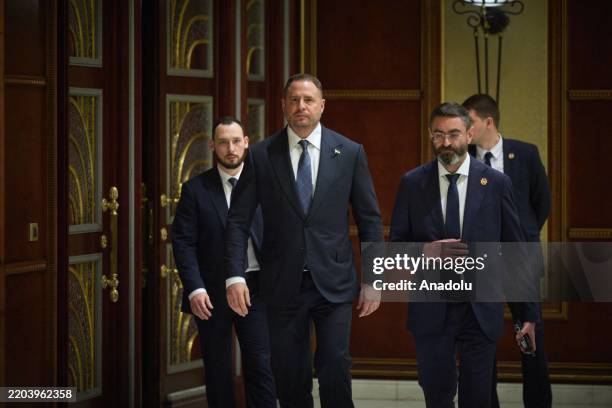 Head of the Office of the President of Ukraine Andriy Yermak attends the meeting between the Ukrainian and US delegations in Jeddah, Saudi Arabia, to...