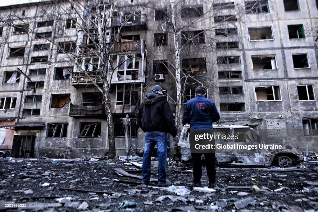 Consequences Of Russian Missile Strike On Dobropillia