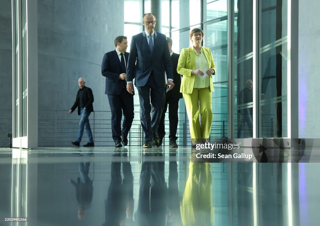 CDU/CSU And SPD Progress In Coalition Pre-Negotiations