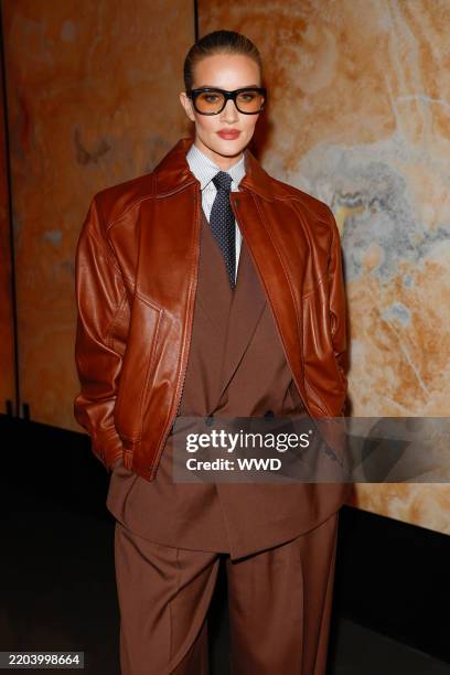 Rosie Huntington-Whiteley at the Saint Laurent Fall RTW 2025 fashion show as part of Paris Fashion Week on March 11, 2025 in Paris, France.