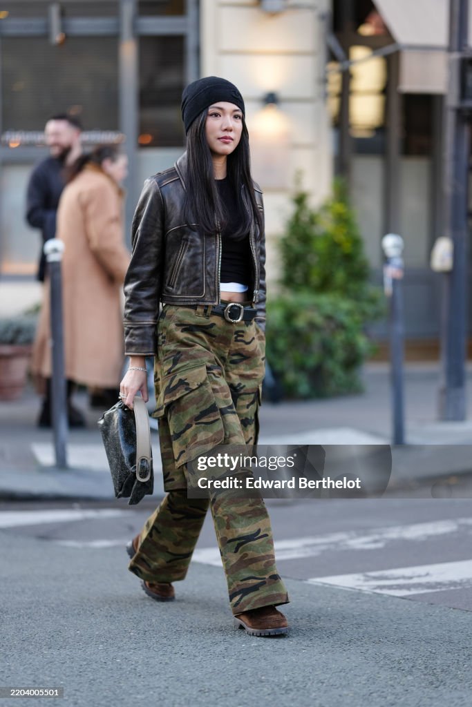 Street Style - Paris Fashion Week - Womenswear Fall/Winter 2025/2026 - Day Five