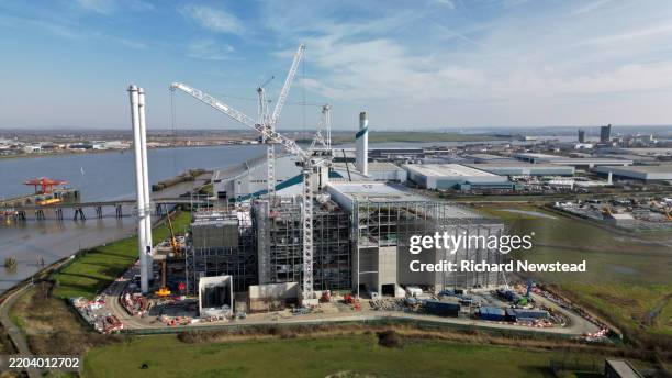 energy from waste facility construction - energy crisis stock pictures, royalty-free photos & images