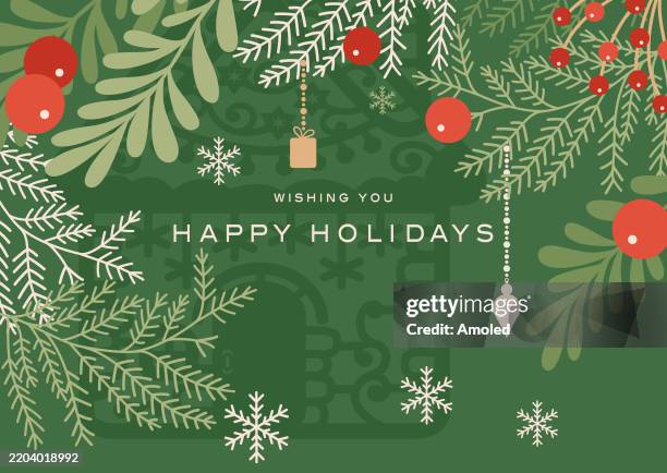 illustrazioni stock, clip art, cartoni animati e icone di tendenza di cartolina di vacanza - illustrazione stock - cornice natale