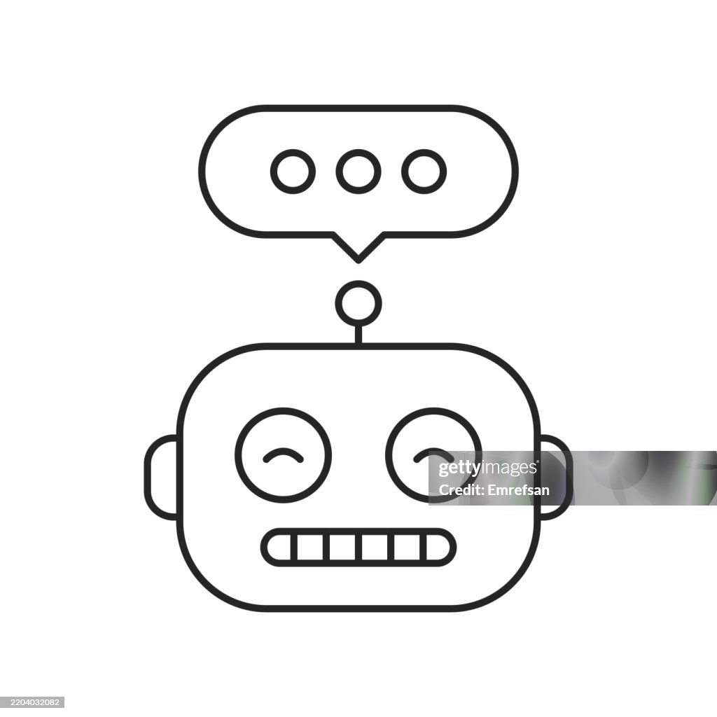 Icono de chatbot: asistente virtual impulsado por IA y concepto de bot conversacional