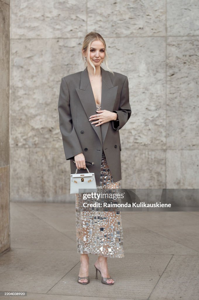 Street Style - Paris Fashion Week - Womenswear Fall/Winter 2025/2026 - Day Six