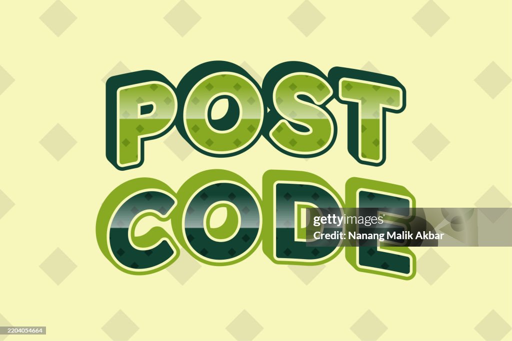 Post Code Editable Text Effect. Text can be changed in "Graphic Styles" panel.