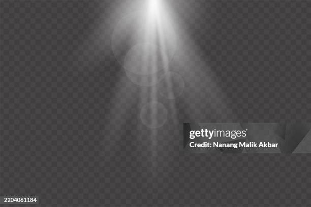white sunlight or flare light effect with transparent background - camera flash overlay stock illustrations