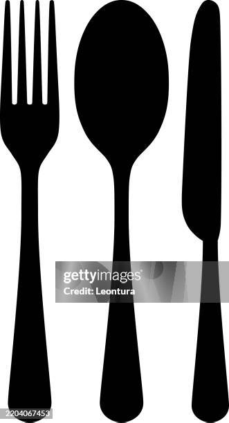 ilustraciones, imágenes clip art, dibujos animados e iconos de stock de cubiertos - utensilios para la comida