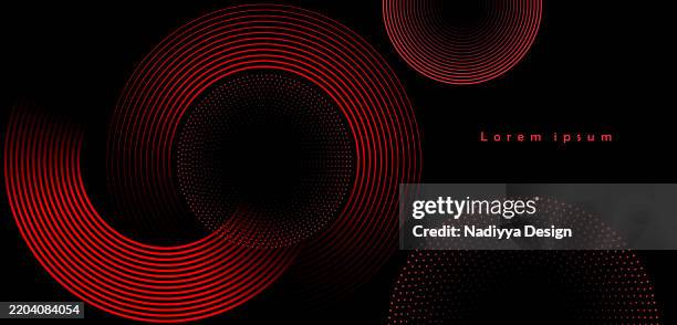 illustrazioni stock, clip art, cartoni animati e icone di tendenza di forme geometriche di design astratto, motivi, linee circolari rosse. design moderno astratto per sito web, copertina, brochure, volantino, presentazione, banner, illustrazione vettoriale - collegare i puntini
