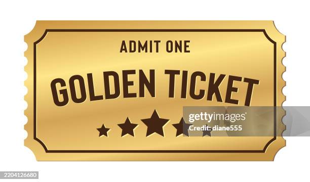 ilustraciones, imágenes clip art, dibujos animados e iconos de stock de plantilla de boleto dorado - ticket