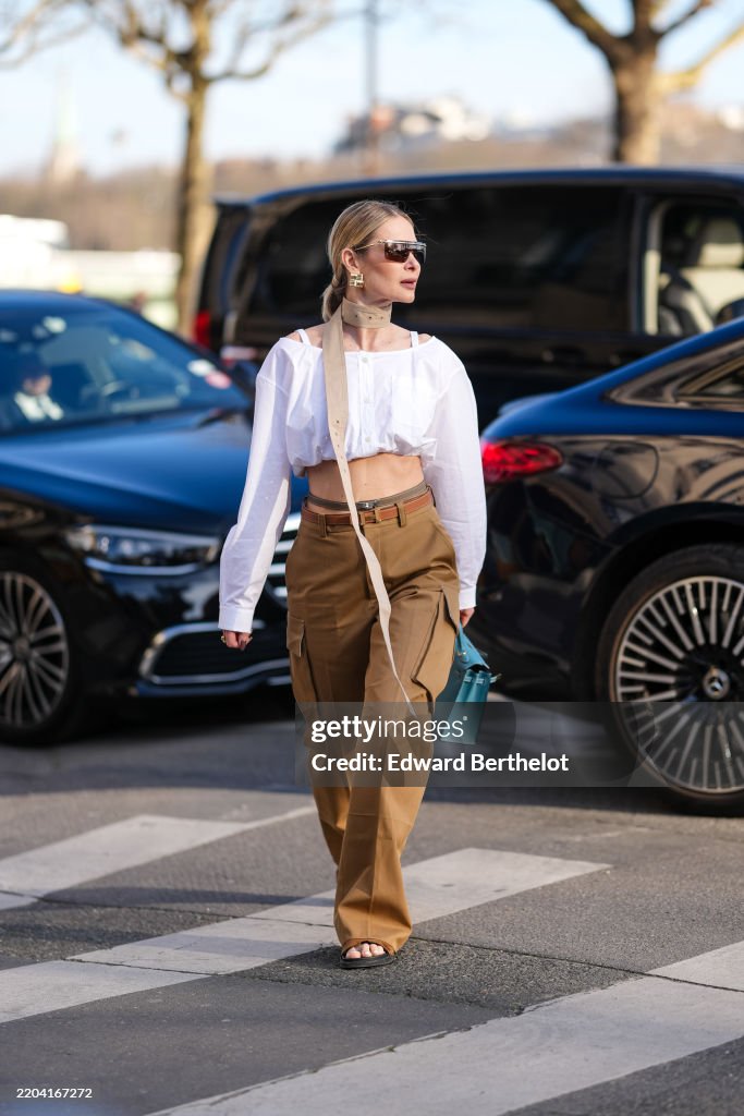 Street Style - Paris Fashion Week - Womenswear Fall/Winter 2025/2026 - Day Six