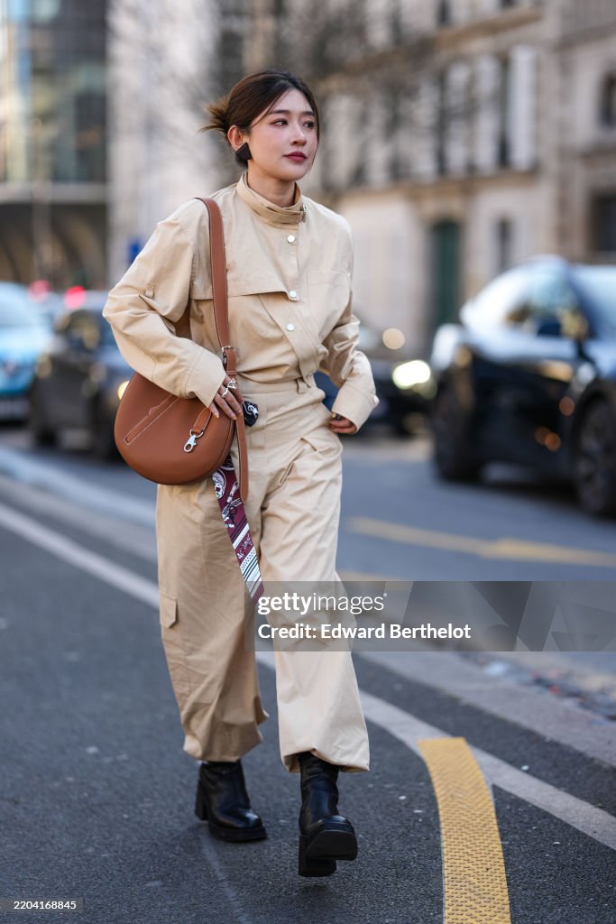 Street Style - Paris Fashion Week - Womenswear Fall/Winter 2025/2026 - Day Six