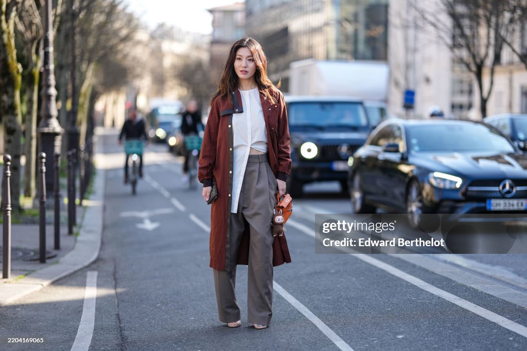 Street Style - Paris Fashion Week - Womenswear Fall/Winter 2025/2026 - Day Six