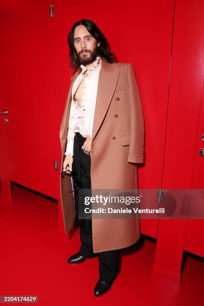 Jared Leto attends Valentino "Le meta-theatre des intimites" show as part of Paris Fashion Week on March 09, 2025 in Paris, France.