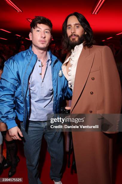 Barry Keoghan and Jared Leto attend Valentino "Le meta-theatre des intimites" show as part of Paris Fashion Week on March 09, 2025 in Paris, France.