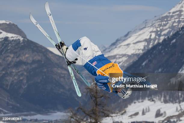 Jaelin Kauf of Team USA in action during the Women’s Moguls Practice Session of the 2025 FIS Freestyle Ski World Cup Finals Aerials & Moguls on March...