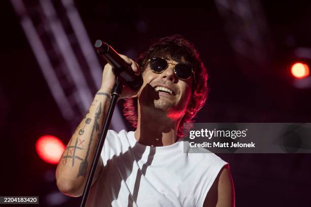 Louis Tomlinson performs at Lollapalooza India 2025 on March 9, 2025 in Mumbai, India.