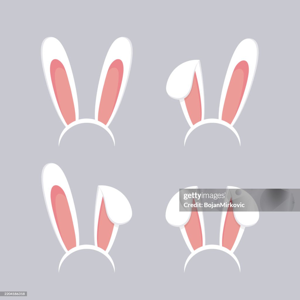 Easter bunny ears icons. Vector
