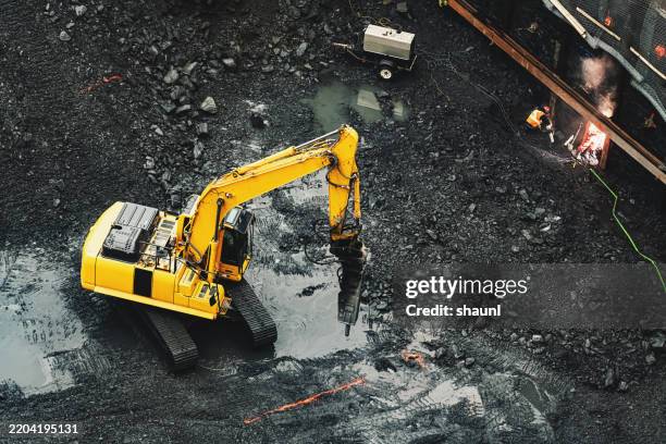 baustelle - presslufthammer stock-fotos und bilder