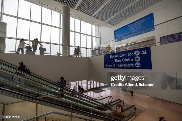 Los Angeles, CA Travelers at Delta Airlines Terminal 3 at LAX. Photo taken at LAX in Los Angeles Thursday, March 6, 2025.