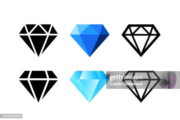stockillustraties, clipart, cartoons en iconen met diamonds icon set - robijn