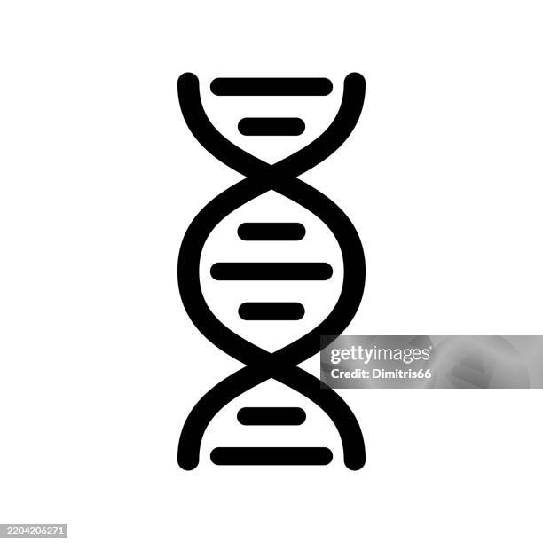 stockillustraties, clipart, cartoons en iconen met dna chain icon with editable stroke - dna