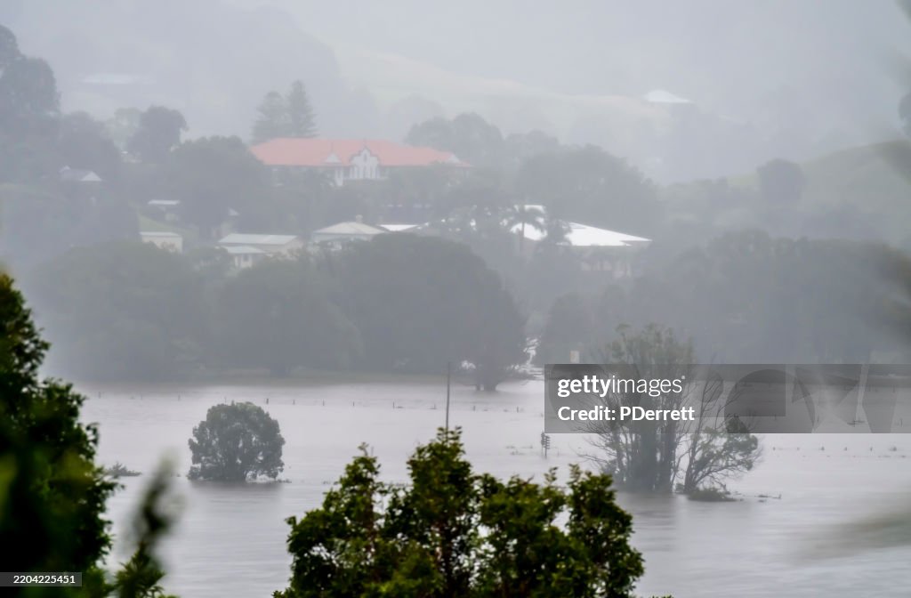 Riverine flooding from Cyclone Alfred near Lismore.