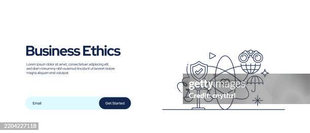 business ethics related conceptual vector illustration. core values, trust, agreements, responsibilities. - business responsibility stock illustrations