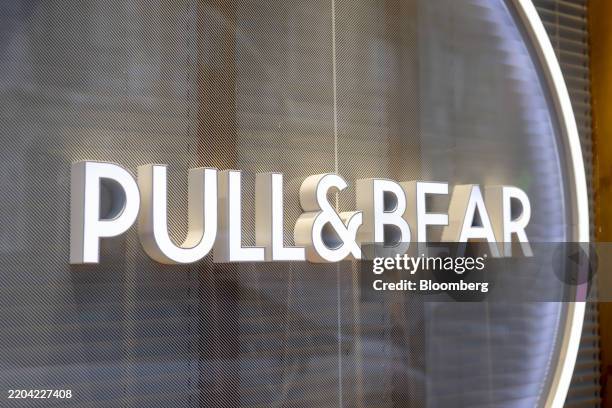 Signage outside a Pull & Bear fashion store in A Coruna, Spain, on Wednesday, March 12, 2025. Although faring better than many of its rivals, the...