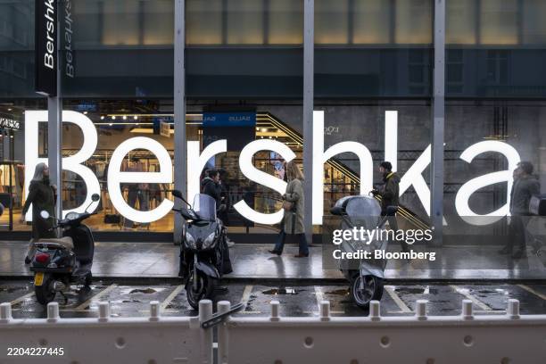Signage outside a Bershka fashion store in A Coruna, Spain, on Wednesday, March 12, 2025. Although faring better than many of its rivals, the world's...
