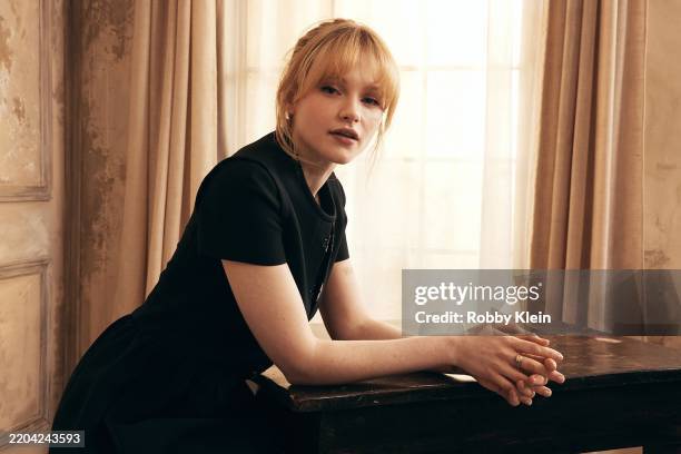 Emma Laird poses in the Getty Images Portrait Studio Presented by IMDb and IMDbPro at SXSW 2025 on March 09, 2025 in Austin, Texas.