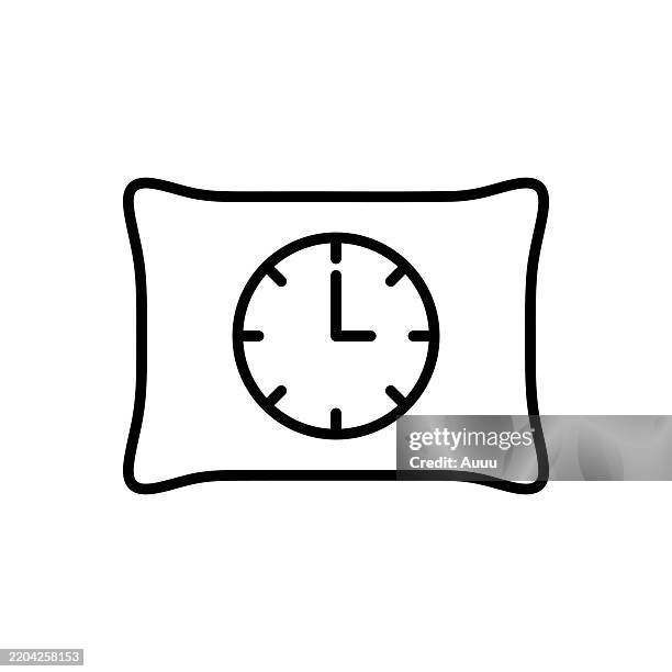 sleeping concept line art - pillow case cover stock illustrations