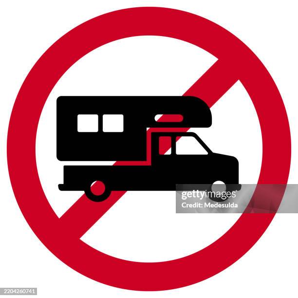 no parking caravan sign. - rv parking stock illustrations