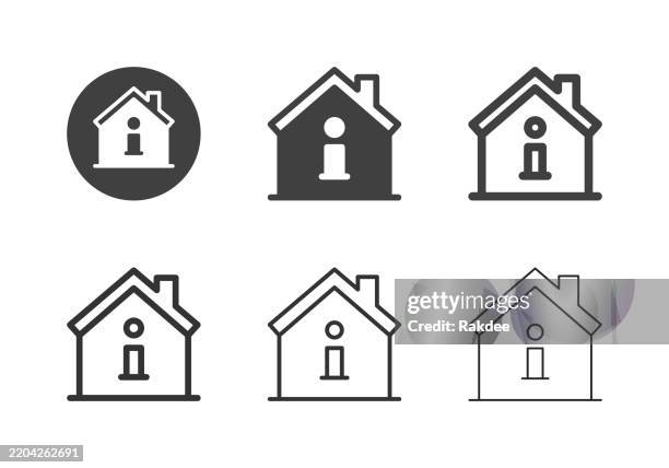 house information icons - multi series - tiny house stock illustrations