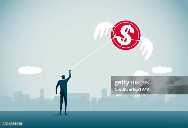 kite - toy - feather floating stock illustrations