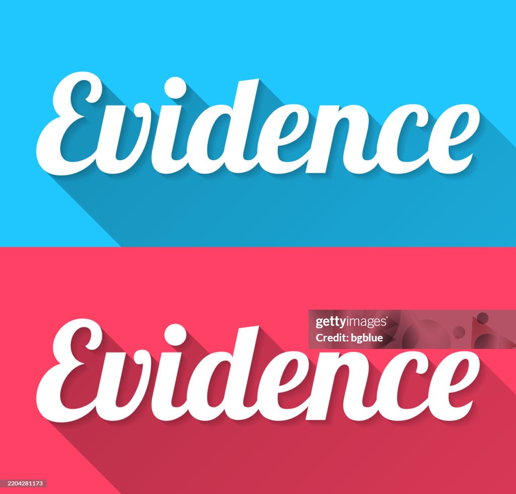 Evidence Creative Background Evidence Flat Design With Long Shadow On Blue And Red Background High ...