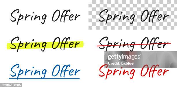 Spring Offer Handwritten Text Highlighted Crossed Out Underlined On ...