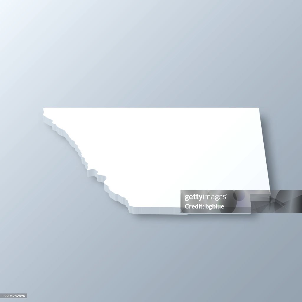 Larimer County, Colorado. 3D Map on gray background