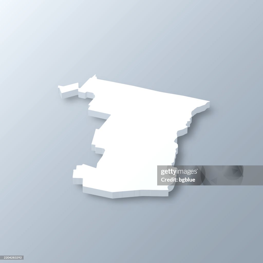 Windsor County, Vermont. 3D Map on gray background