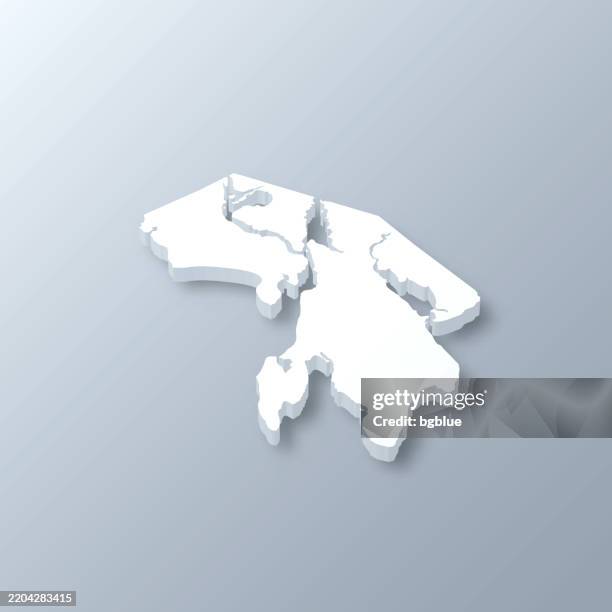 bristol county, rhode island. 3d map on gray background - bristol rhode island stock illustrations
