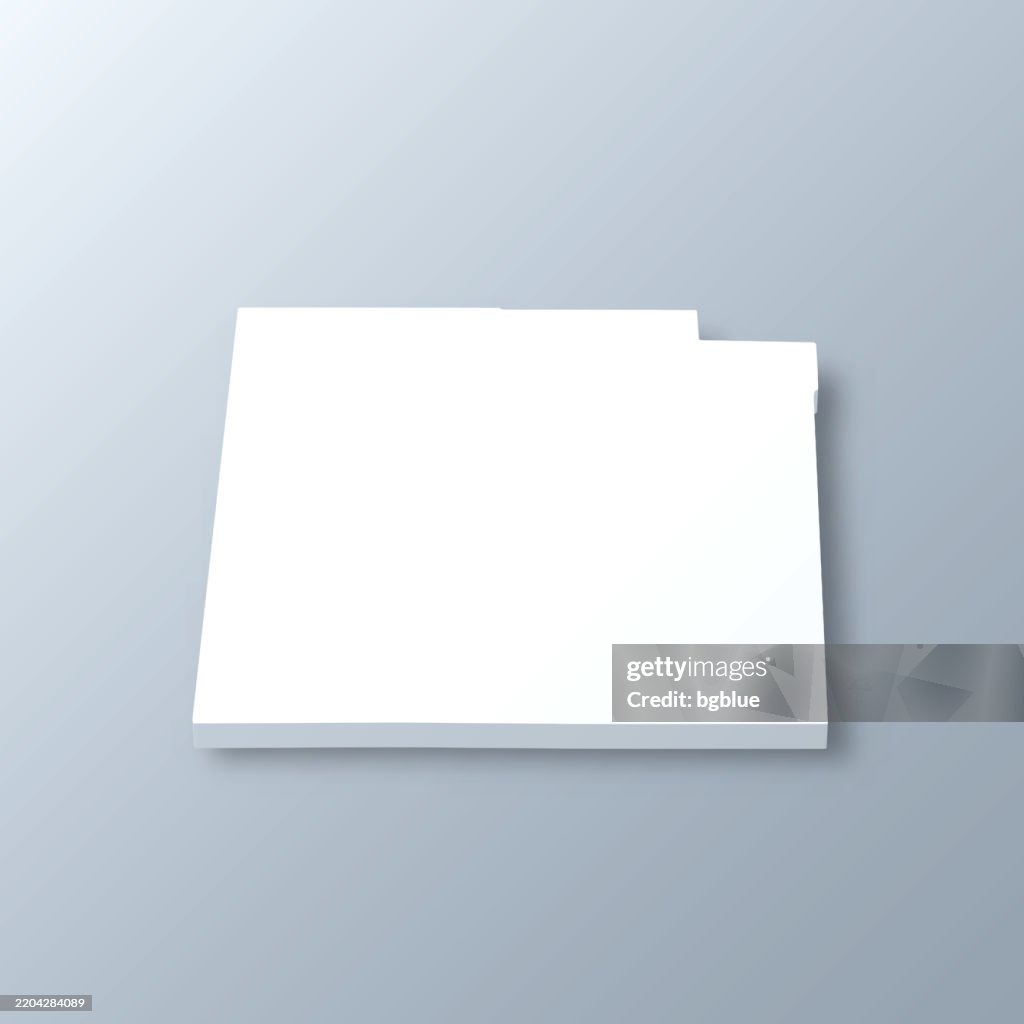 Allegany County, New York. 3D Map on gray background