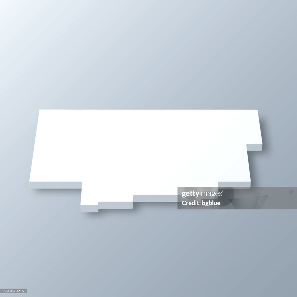 Comanche County, Oklahoma. 3D Map on gray background